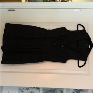 Theory Black Linen Tank Collared Dress / Size 2
